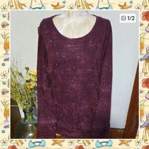Sonoma Women's Dark Purple Long Sleeve Top Size Xl